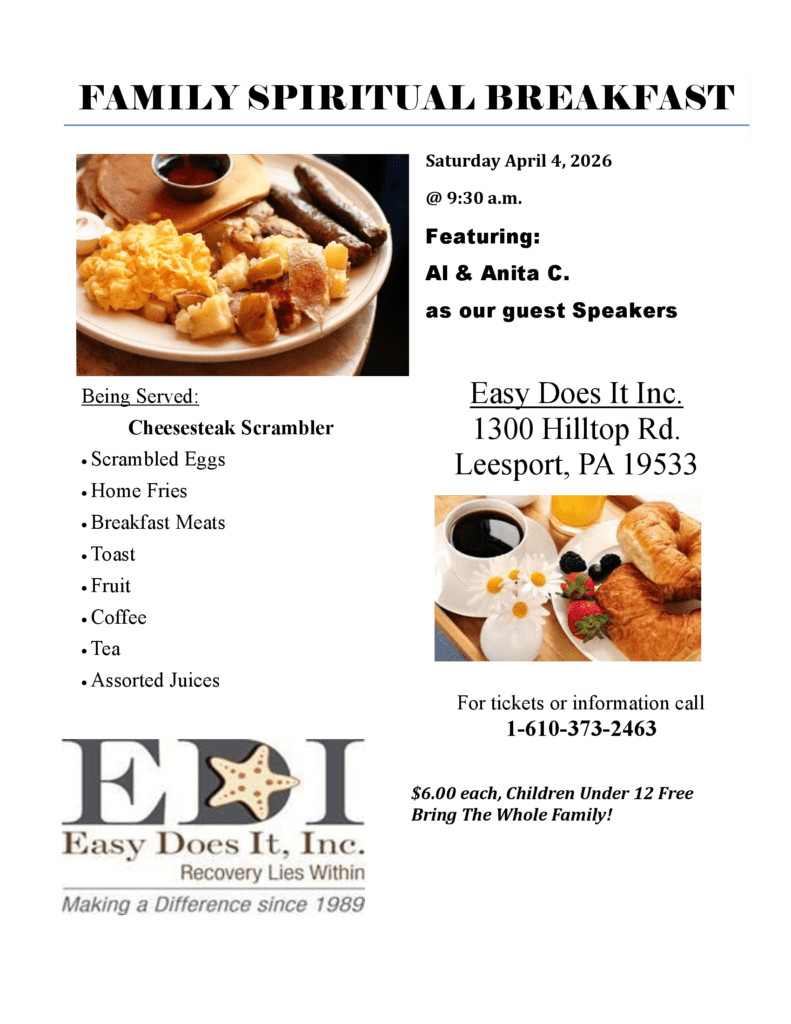 Family Spiritual Breakfast flyer for April 2026